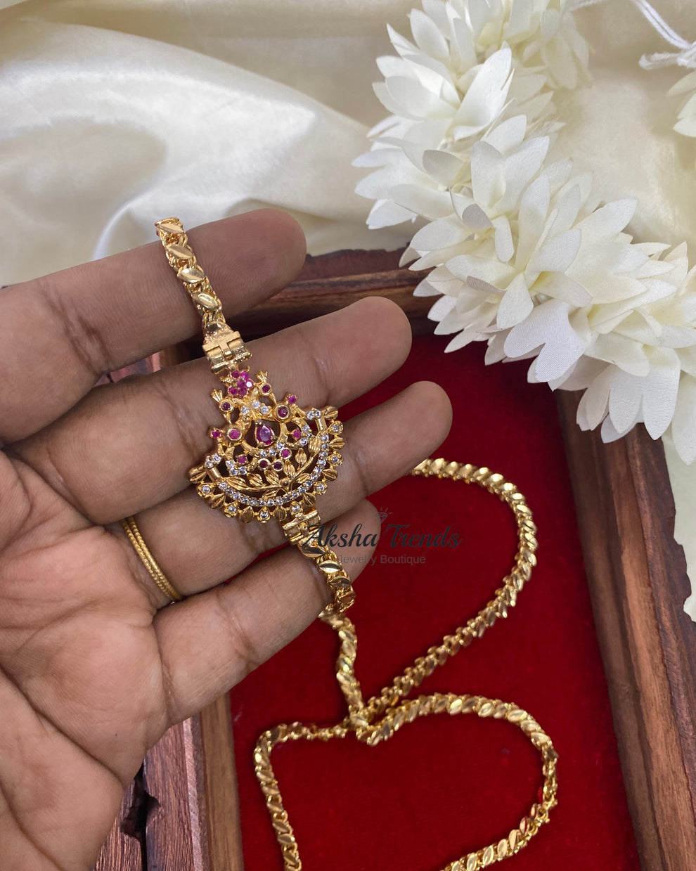Floral AD Mogappu chain Aksha Trends 