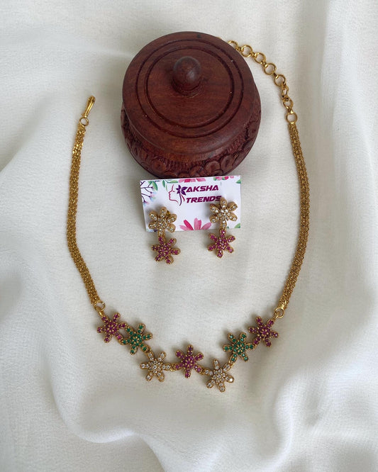 Floral partywear necklace Aksha Trends