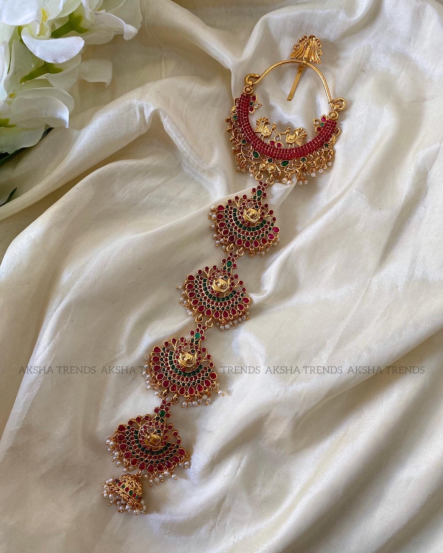 Jadai billi peacock design Aksha Trends