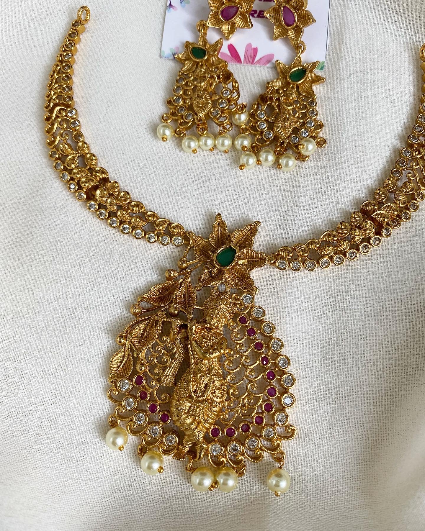 Krishna golden necklace Aksha Trends