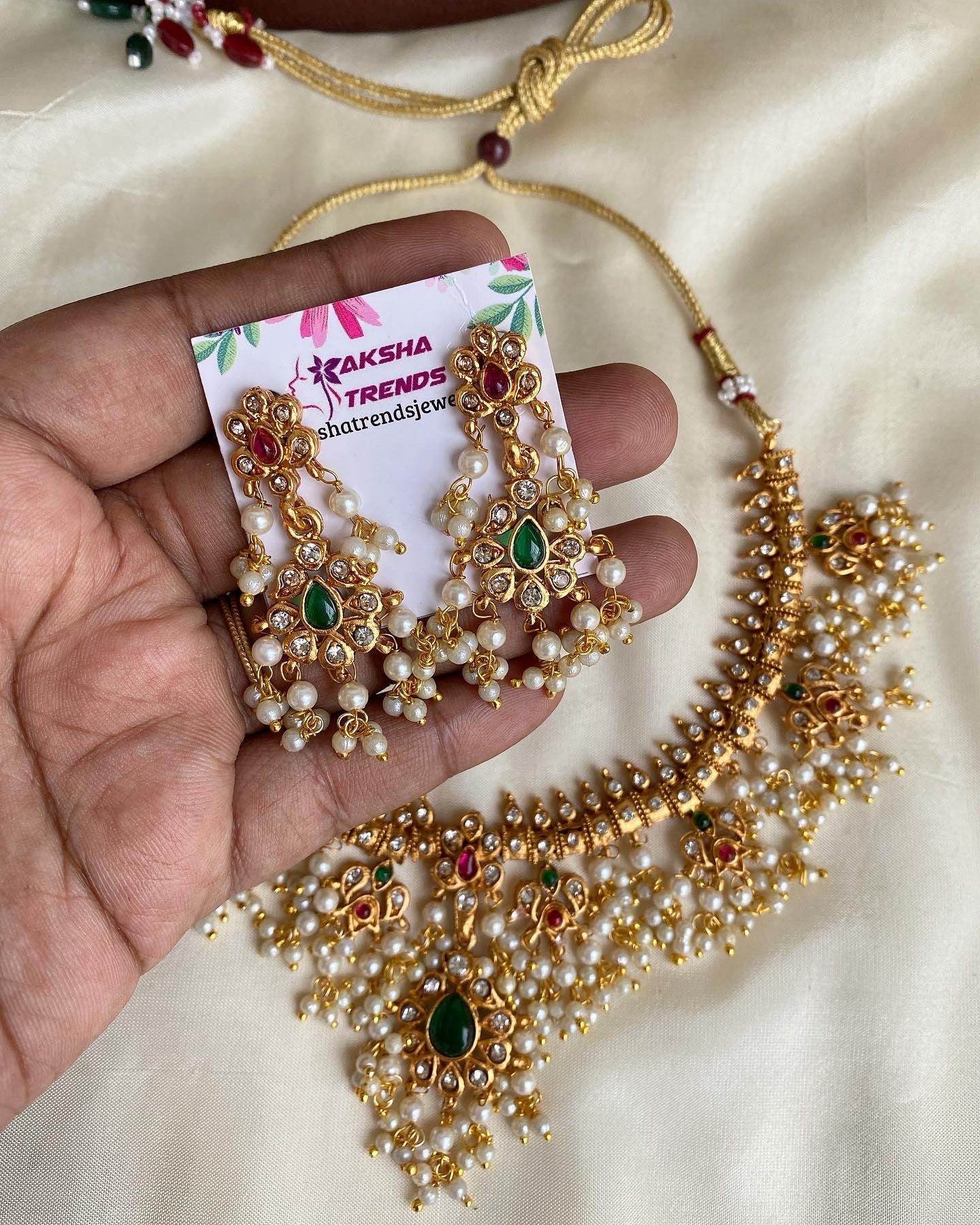 Guttapusulu golden necklace Aksha Trends